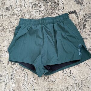 Women's Teal Elastic-Waist Running Shorts